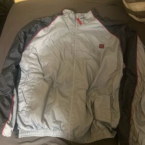 Wilson Men's Gray and Black Windbreaker with Red Accents